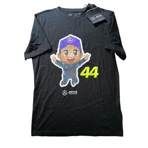 Mercedes-AMG Petronas F1 Team Kids' Lewis Hamilton Caricature T-shirt NEW
